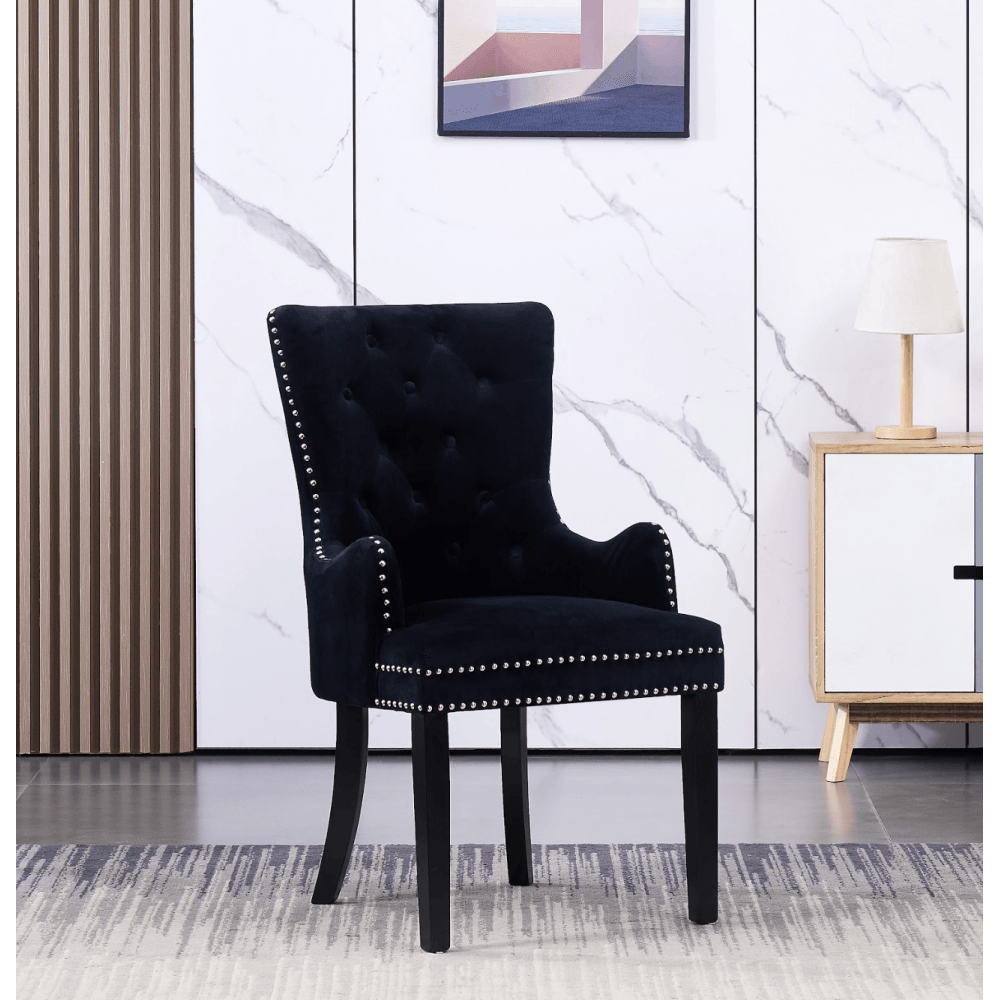 Windsor LUX Knocker Back Velvet Dining Chair w/ Armrests PN Home