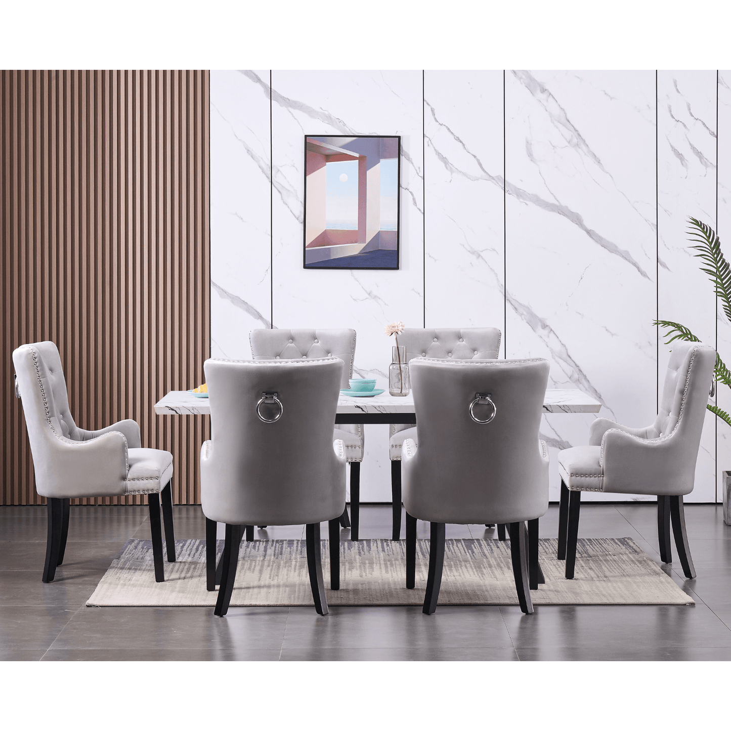 Windsor LUX Knocker Back Velvet Dining Chair w/ Armrests PN Home