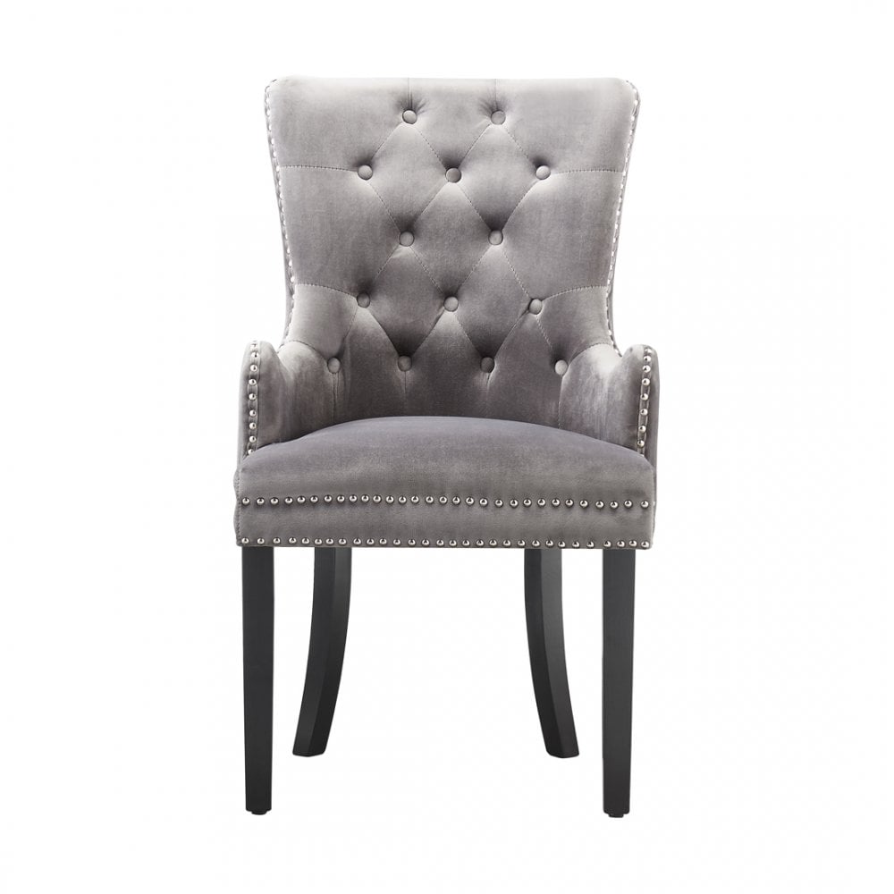 Windsor LUX Knocker Back Velvet Dining Chair w/ Armrests PN Home