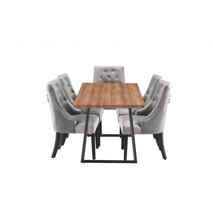 Windsor Toga Lux Dining Set | a Brown Table and Set of 4 Chairs PN Home