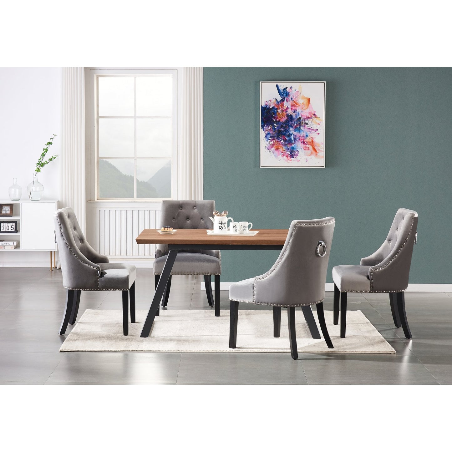 Windsor Toga Lux Dining Set | a Brown Table and Set of 4 Chairs PN Home