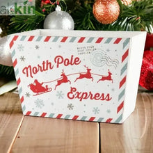 White North Pole Express postal planter alternate view