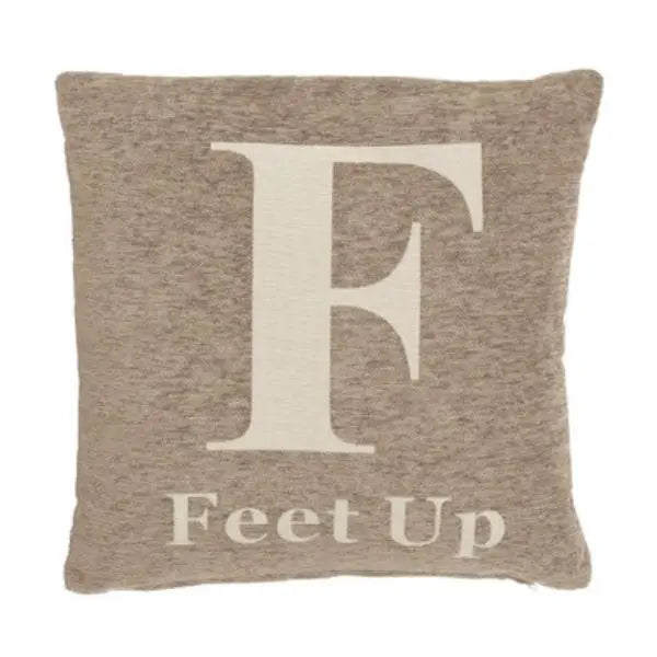 Words 'Feet Up' Natural Cushion H45 x D14 x W45 AK Kin Garden Supplies