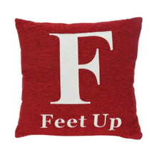 Words 'Feet Up' Red Cushion H45 x D14 x W45 AK Kin Garden Supplies
