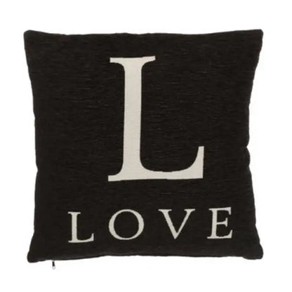 Words 'Love' Black Cushion H45 x D14 x W45 AK Kin Garden Supplies