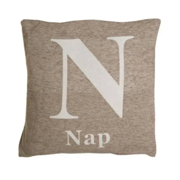 Words 'Nap' Natural Cushion H45 x D14 x W45 AK Kin Garden Supplies