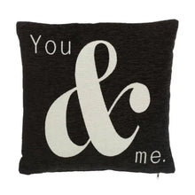Words 'You & Me' Black Cushion H45 x D14 x W45 AK Kin Garden Supplies