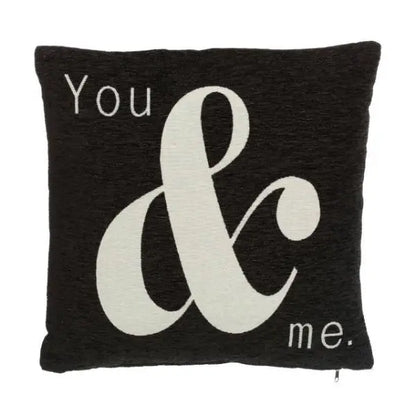 Words 'You & Me' Black Cushion H45 x D14 x W45 AK Kin Garden Supplies
