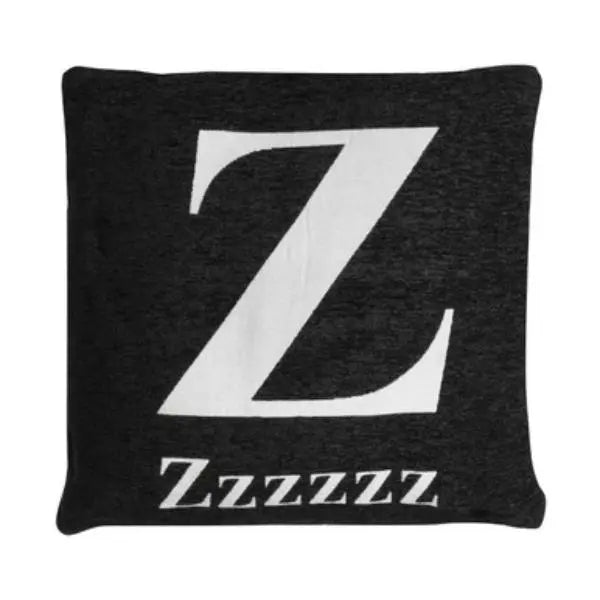 Words 'Zzzzzz' Black Cushion H45 x D14 x W45 AK Kin Garden Supplies