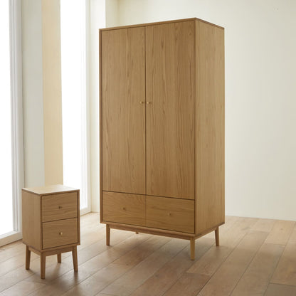 Wright Narrow Oak Bedside Table Fishe and Lilly