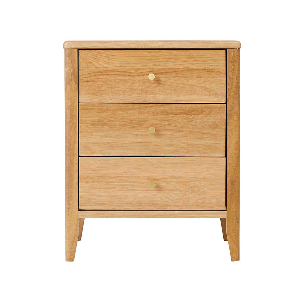 Wright Oak 3 Drawer Bedside Table Fishe and Lilly