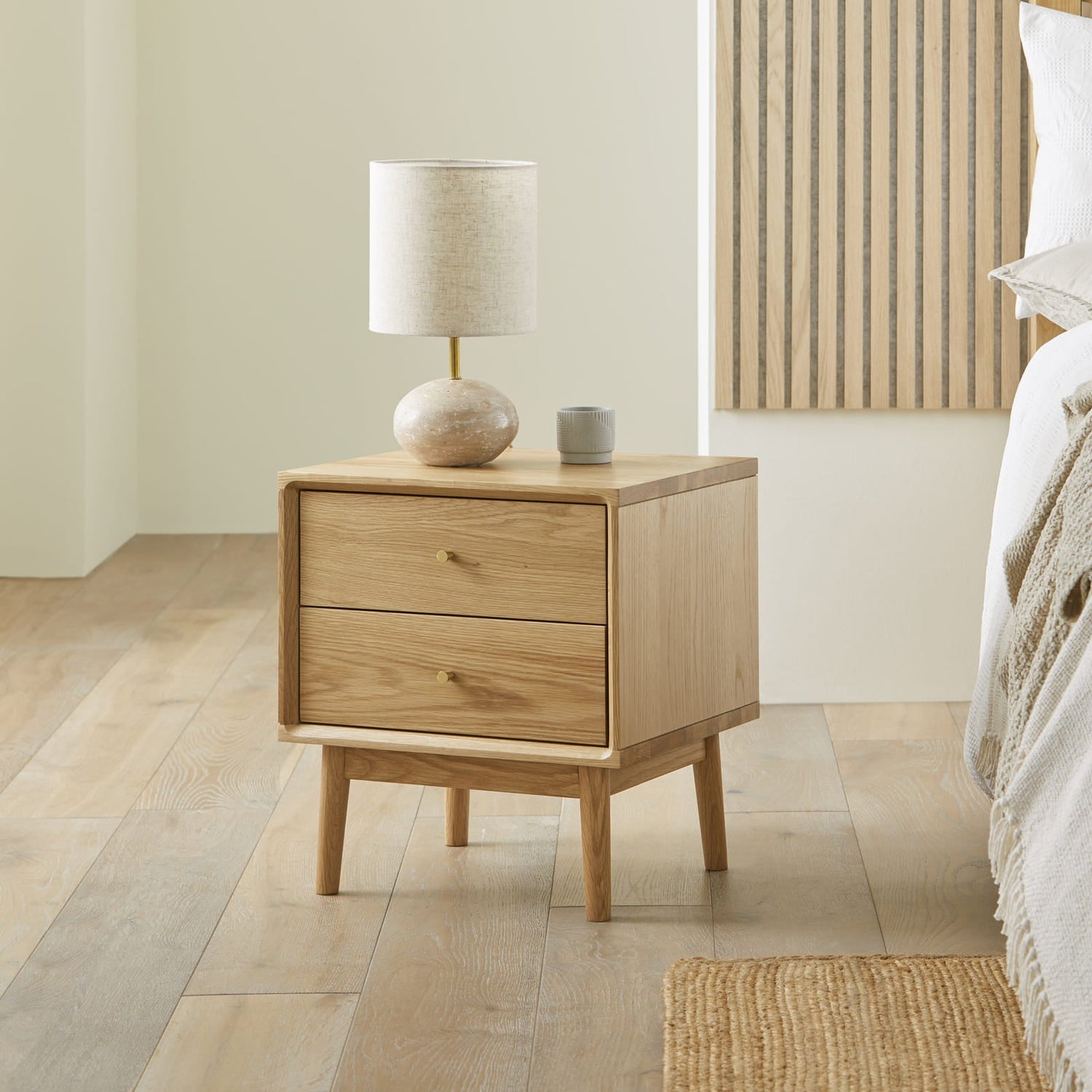 Wright Oak Bedside Table Fishe and Lilly