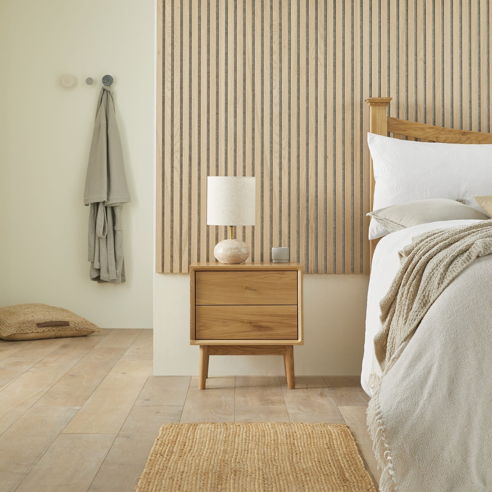 Wright Oak Bedside Table Fishe and Lilly