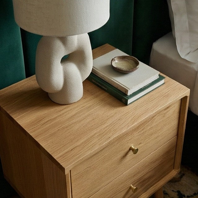 Wright Oak Bedside Table Fishe and Lilly