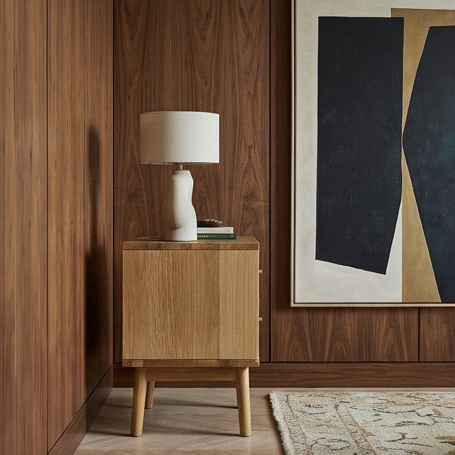 Wright Oak Bedside Table Fishe and Lilly