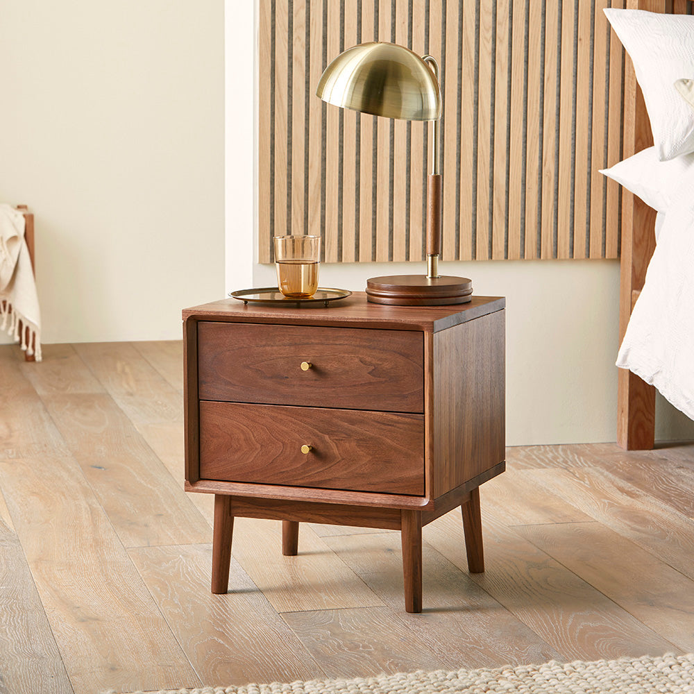 Wright Walnut Bedside Table Fishe and Lilly