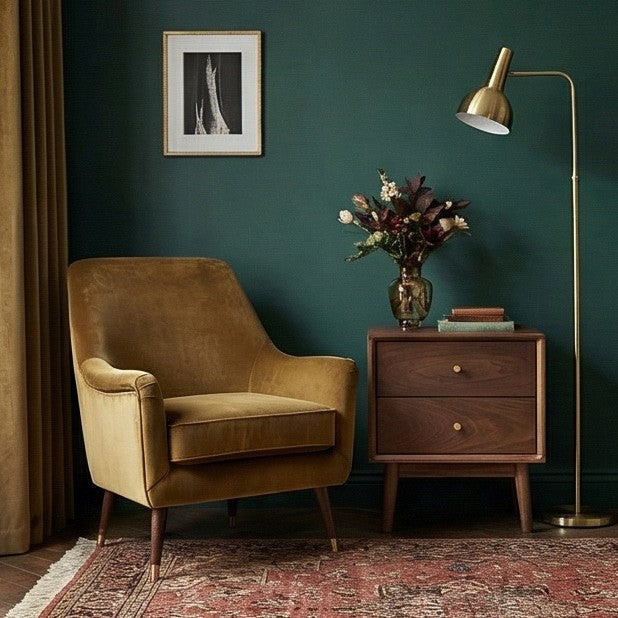 Wright Walnut Bedside Table Fishe and Lilly