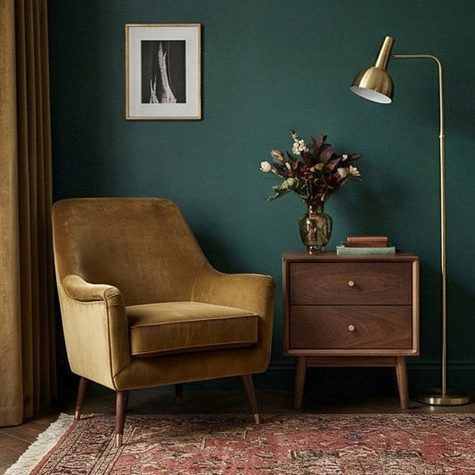 Wright Walnut Bedside Table Fishe and Lilly