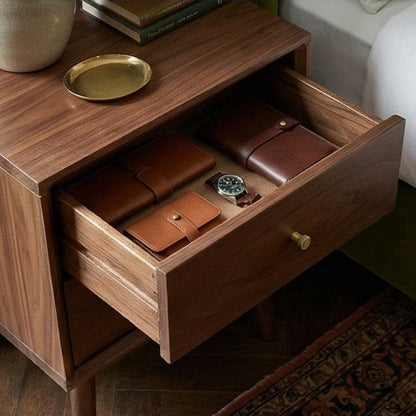 Wright Walnut Bedside Table Fishe and Lilly