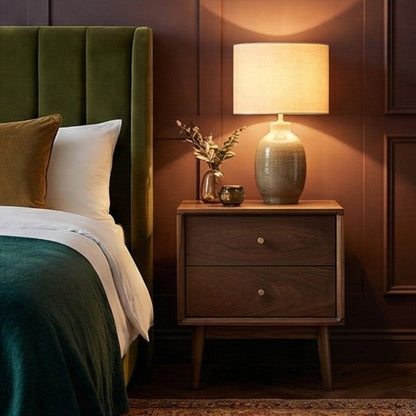 Wright Walnut Bedside Table Fishe and Lilly