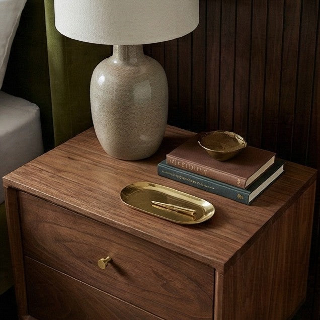Wright Walnut Bedside Table Fishe and Lilly