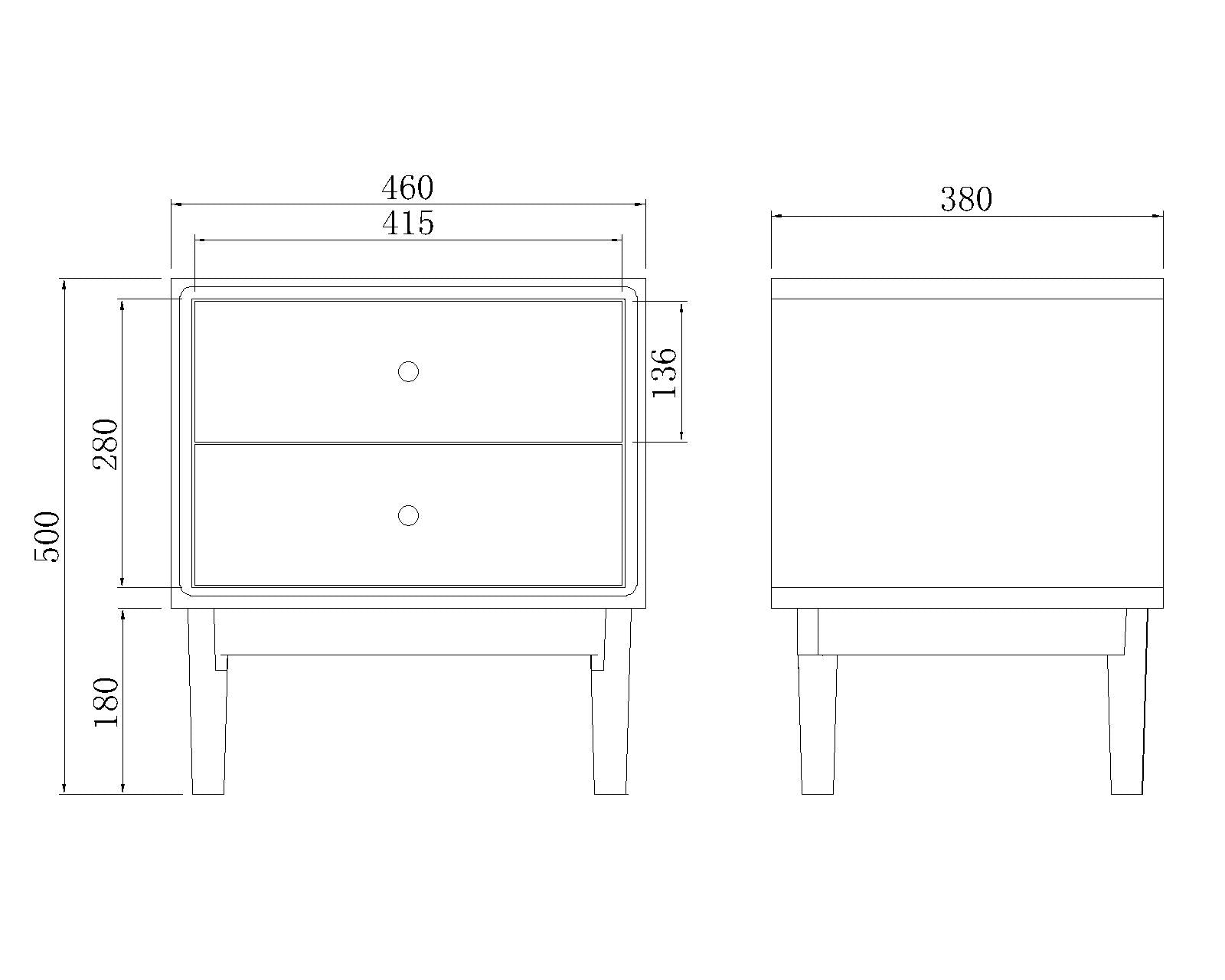 Wright Walnut Bedside Table Fishe and Lilly