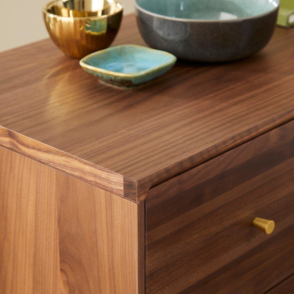 Wright Walnut Chest of 3 Drawers Fishe and Lilly
