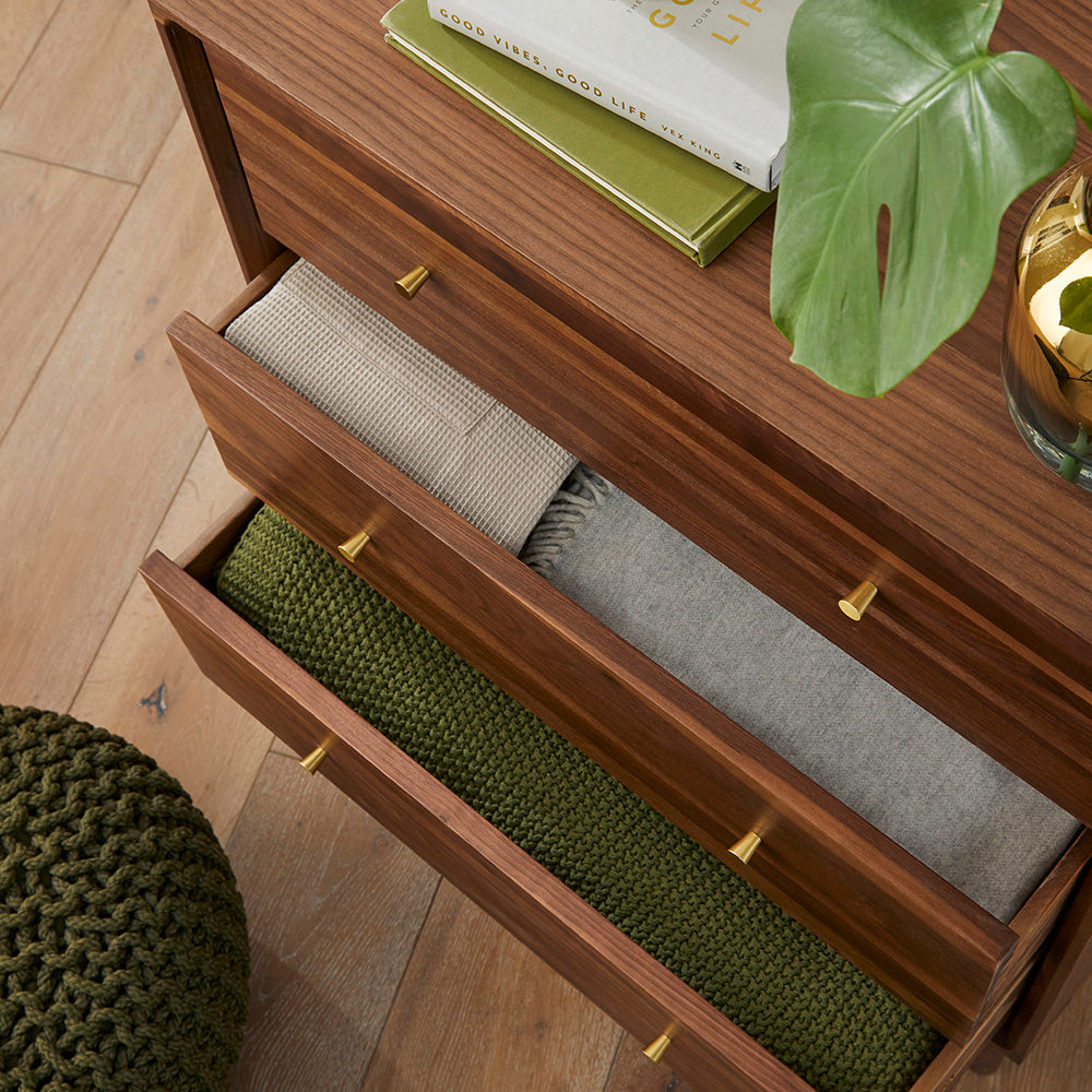 Wright Walnut Chest of 3 Drawers Fishe and Lilly