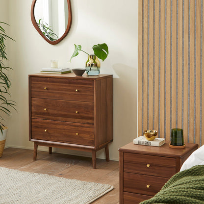 Wright Walnut Chest of 3 Drawers Fishe and Lilly