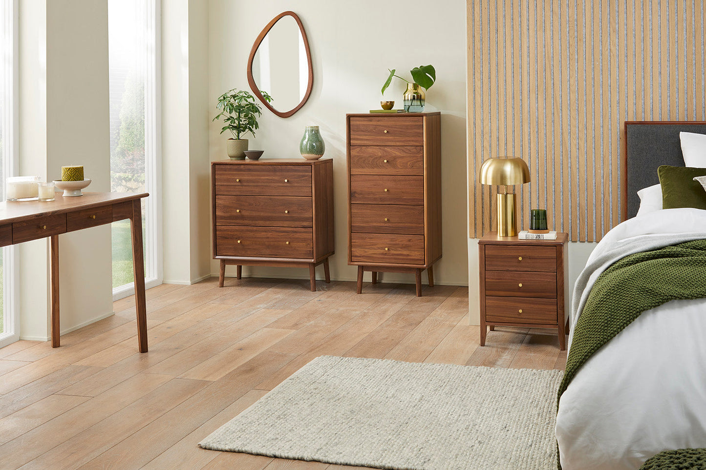 Wright Walnut Chest of 3 Drawers Fishe and Lilly