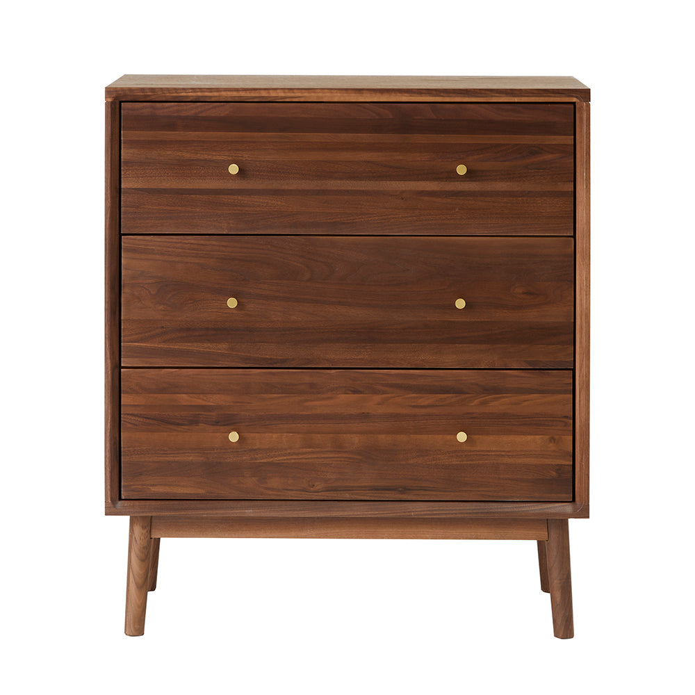 Wright Walnut Chest of 3 Drawers Fishe and Lilly