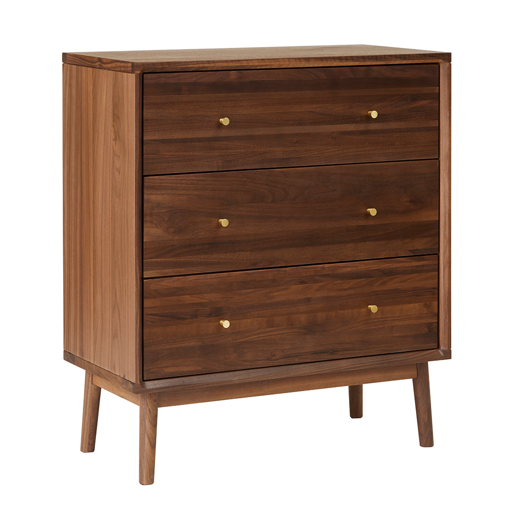 Wright Walnut Chest of 3 Drawers Fishe and Lilly