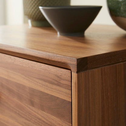 Wright Walnut Tallboy Chest of 5 Drawers Fishe and Lilly