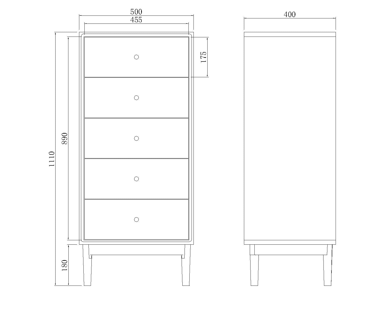 Wright Walnut Tallboy Chest of 5 Drawers Fishe and Lilly