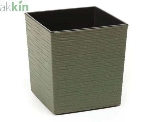 Yukka ECO Chisel Square Decorative Planter 19cm - Forest Green AK Kin Garden Supplies