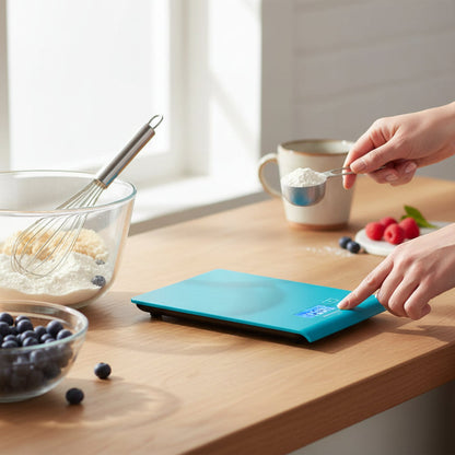 Zing Blue Tempered Glass Kitchen Scale House, Home & Garden