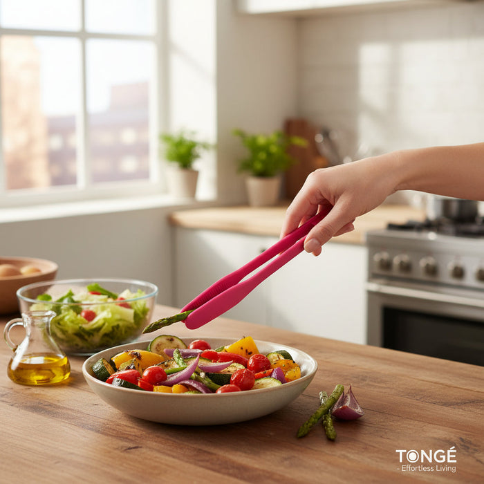 Zing Hot Pink Silicone Tongs