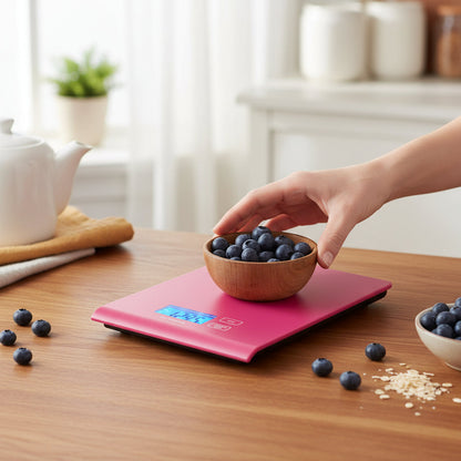 Zing Hot Pink Tempered Glass Kitchen Scale House, Home & Garden