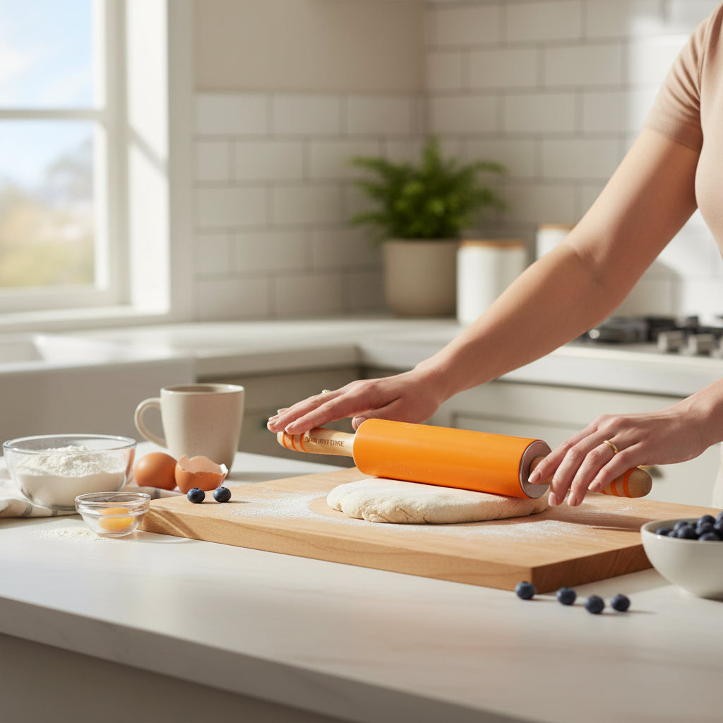 Zing Orange Silicone Rolling Pin House, Home & Garden