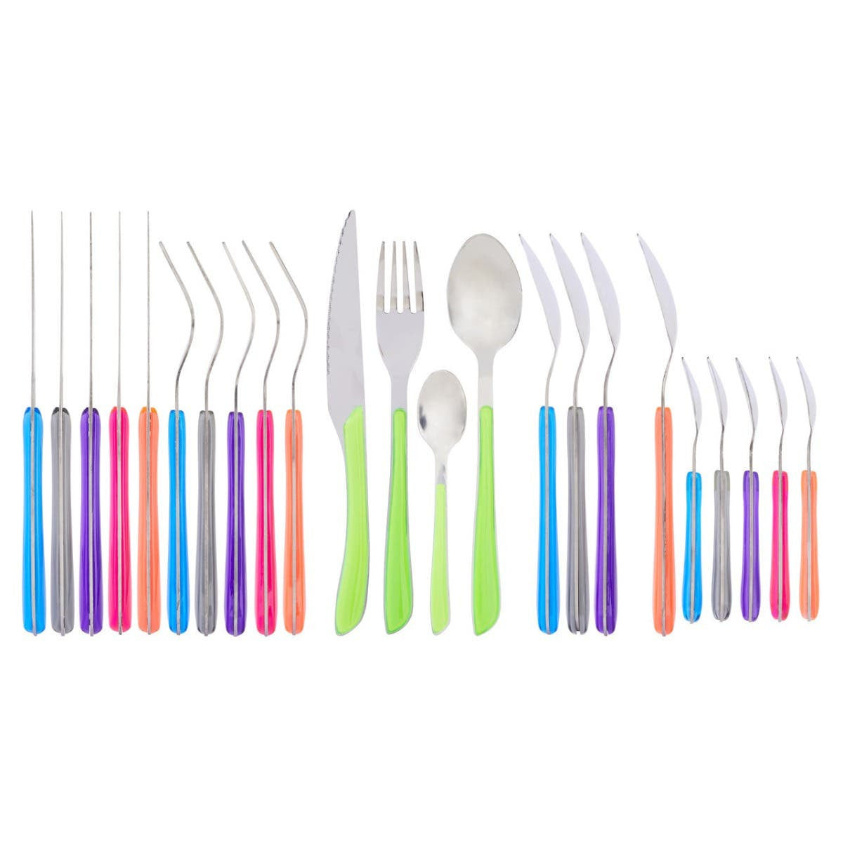 Zuma 24 Piece Multi Coloured Cutlery Set House, Home & Garden