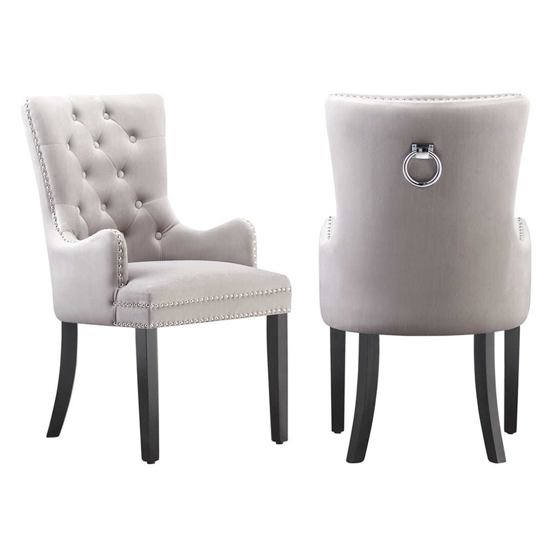 Windsor LUX Knocker Back Velvet Dining Chair w/ Armrests PN Home