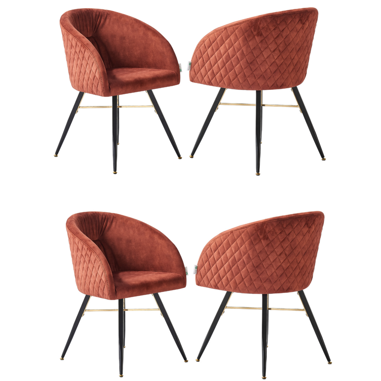 Vittorio LUX Velvet Dining Chair with Metal Legs - Perfect for Dining Room Living Room PN Home