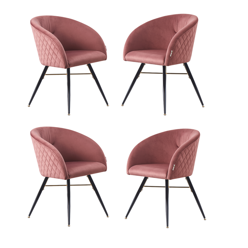 Vittorio LUX Velvet Dining Chair with Metal Legs - Perfect for Dining Room Living Room PN Home