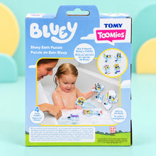 Bluey Bath Puzzle shown in full on a pale teal studio background