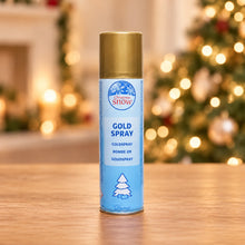 Christmas Snow Gold Spray Decoration 150ml Can – full product in a festive home setting