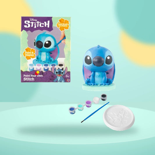 Disney Paint Your Own Stitch on a playful mint studio display