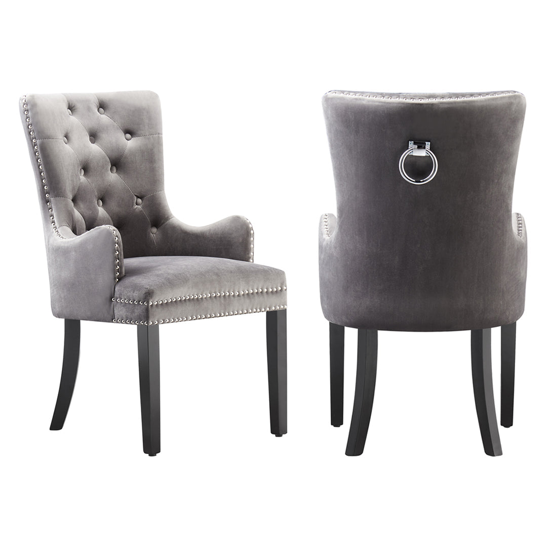 Windsor LUX Knocker Back Velvet Dining Chair w/ Armrests PN Home