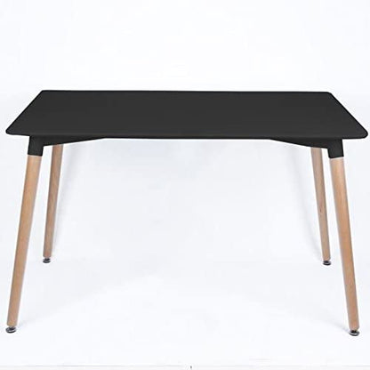5PCs Dining Set - a Black Halo Dining Table & Set of 4 Lorenzo Tulip chairs with Padded Seat PN Home