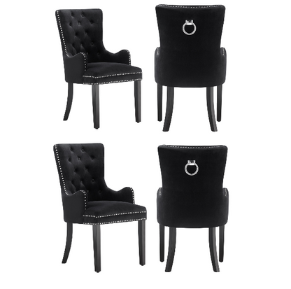 Windsor LUX Knocker Back Velvet Dining Chair w/ Armrests PN Home