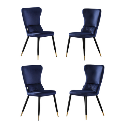 New York LUX Velvet Dining Chair with Metal Legs - Scandinavian Inspired PN Home